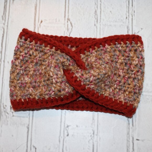 Large chunky Autumn mix crochet headband handmade crochet NWoT - Picture 1 of 3